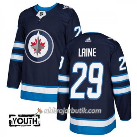 Barn Ishockey Winnipeg Jets Tröja Patrik Laine 29 Adidas 2017-2018 Marinblå Authentic